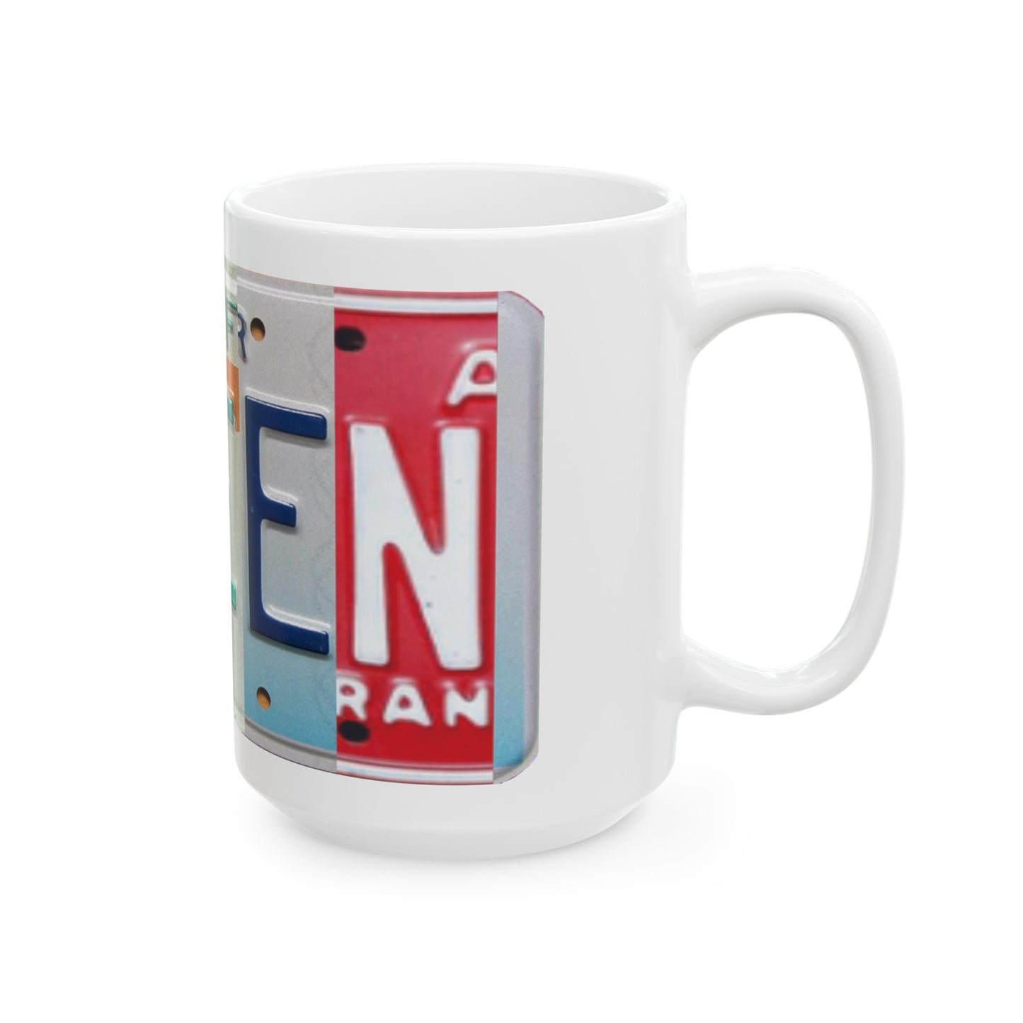 Elegant 'Queen' White Ceramic Mug - 15oz Coffee Cup for Royalty