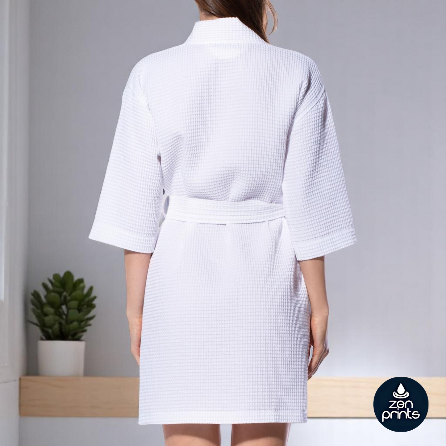 Waffle Kimono Bathrobe for Women
