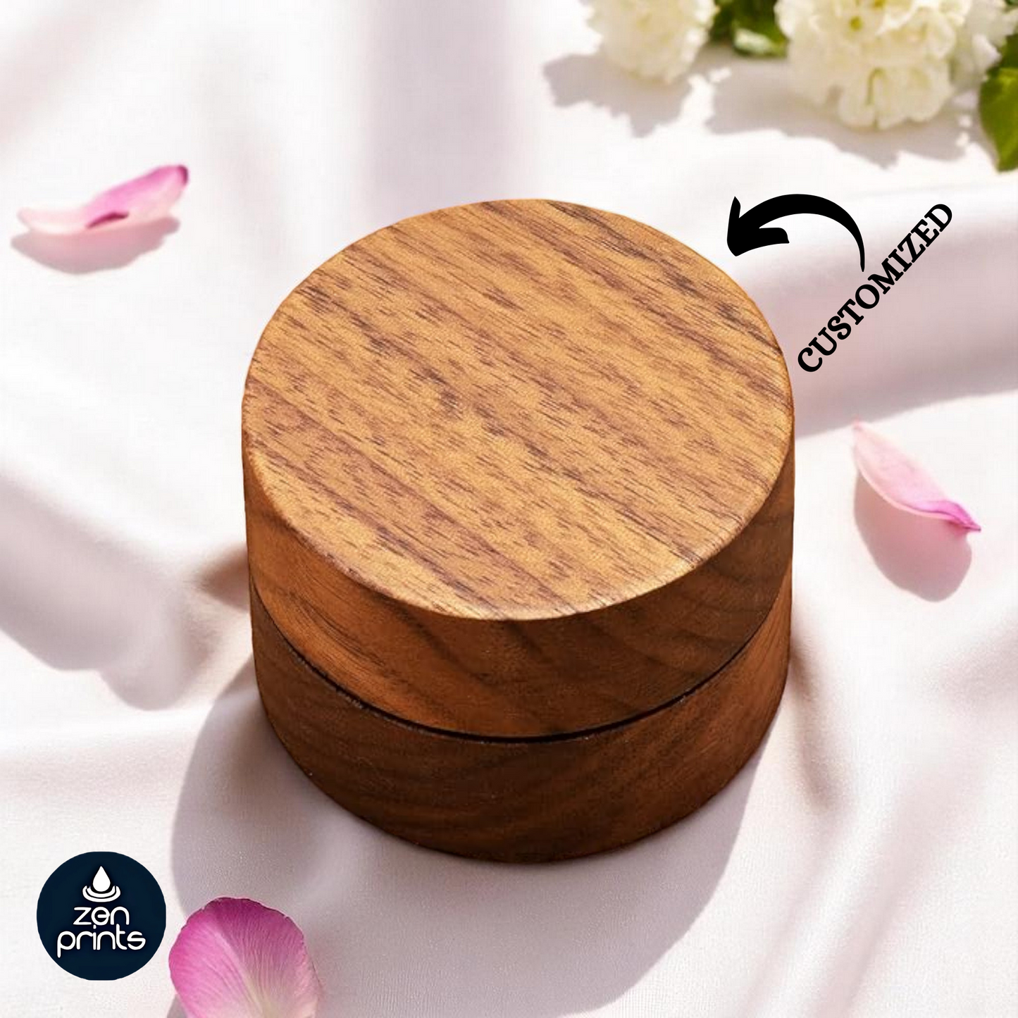 2 Slots Mini Wooden Ring Box
