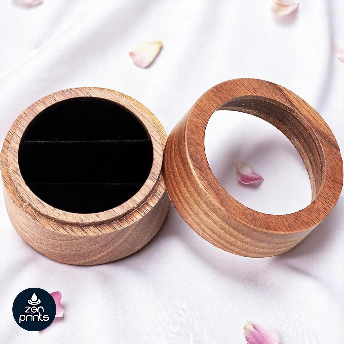 2 Slots Mini Wooden Ring Box