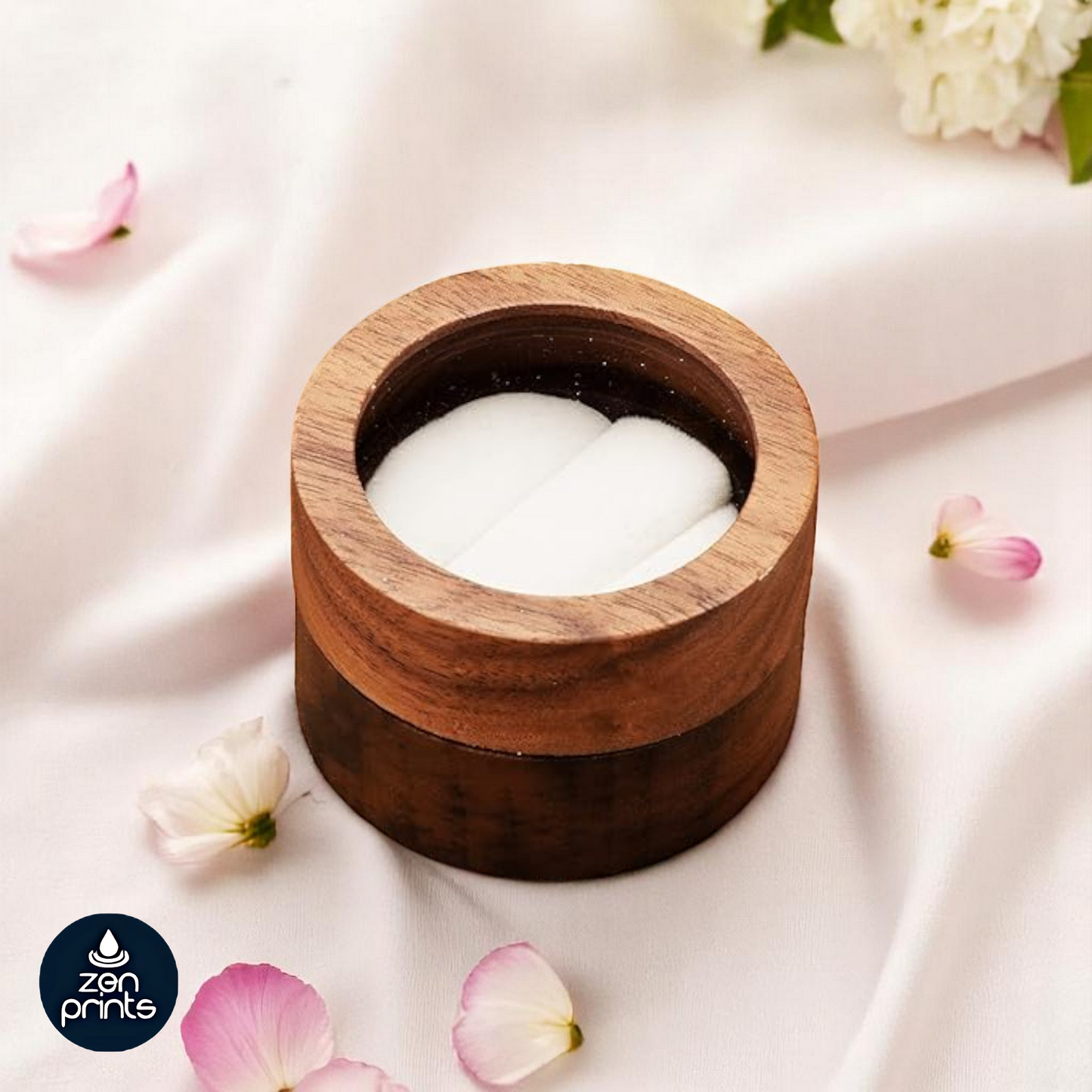 2 Slots Mini Wooden Ring Box