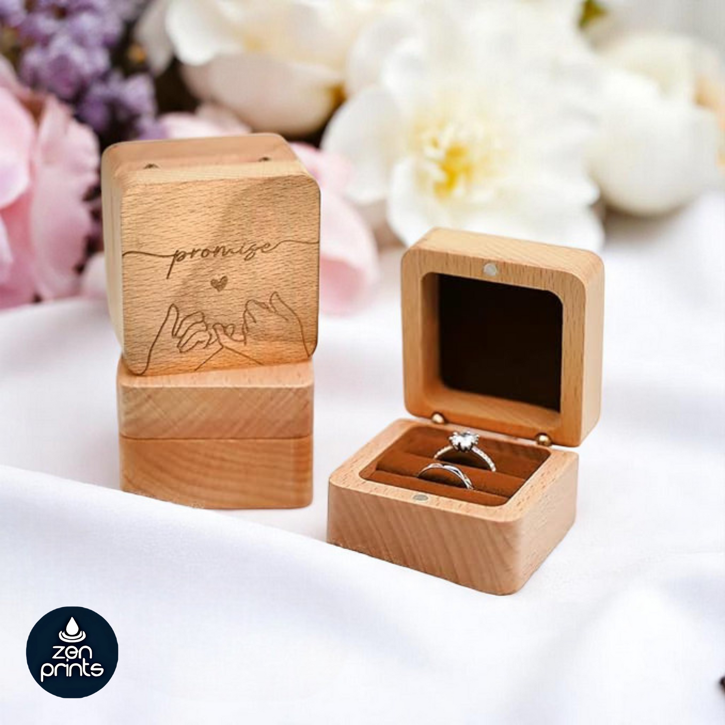 Personalized Handmade Wooden Ring Box