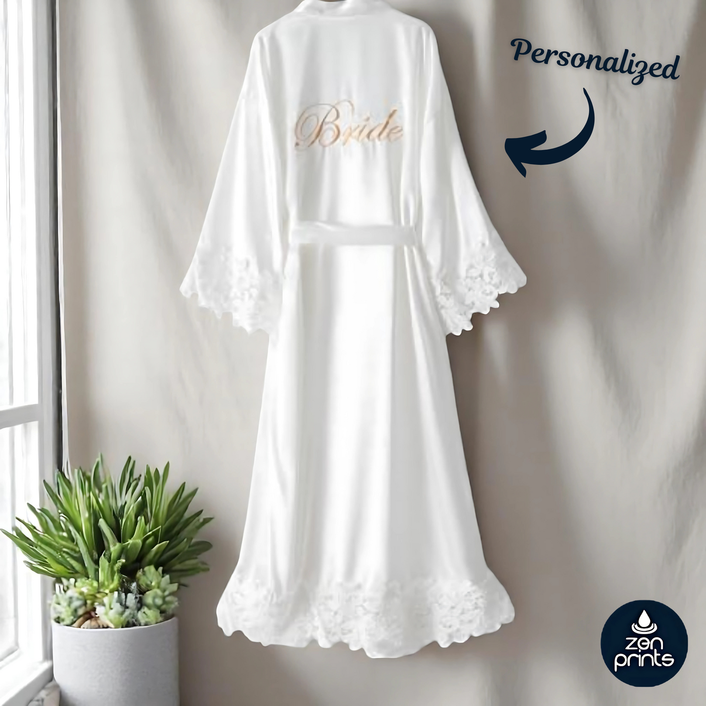 Silky Satin Kimono Robe for Women