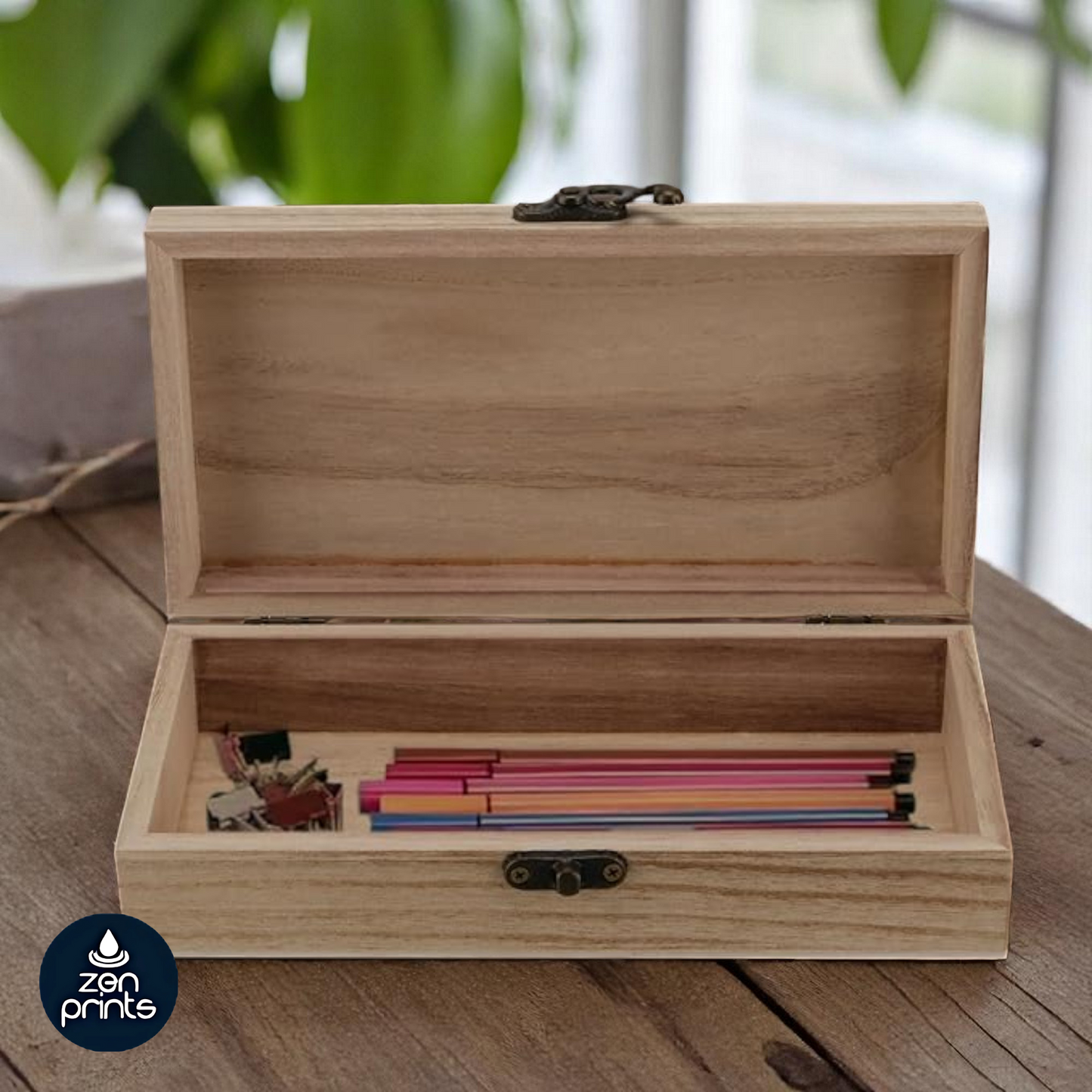 Wooden Storage Boxes with Hinged Lid