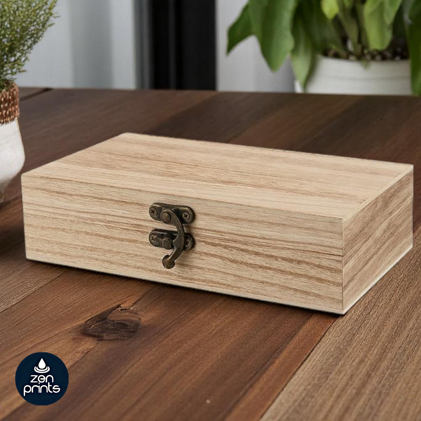 Wooden Storage Boxes with Hinged Lid