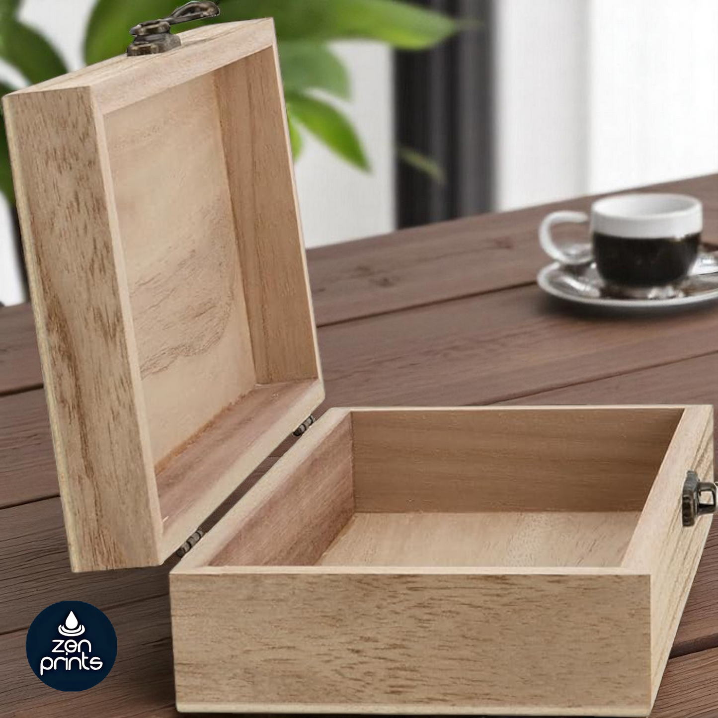 Wooden Storage Boxes with Hinged Lid