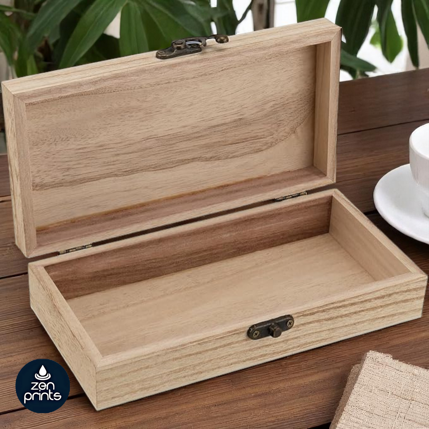 Wooden Storage Boxes with Hinged Lid