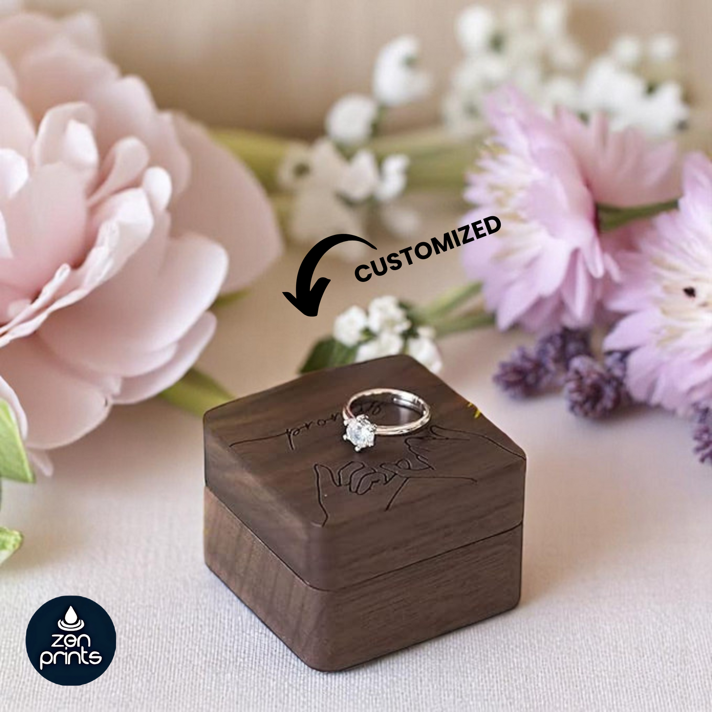 Personalized Handmade Wooden Ring Box
