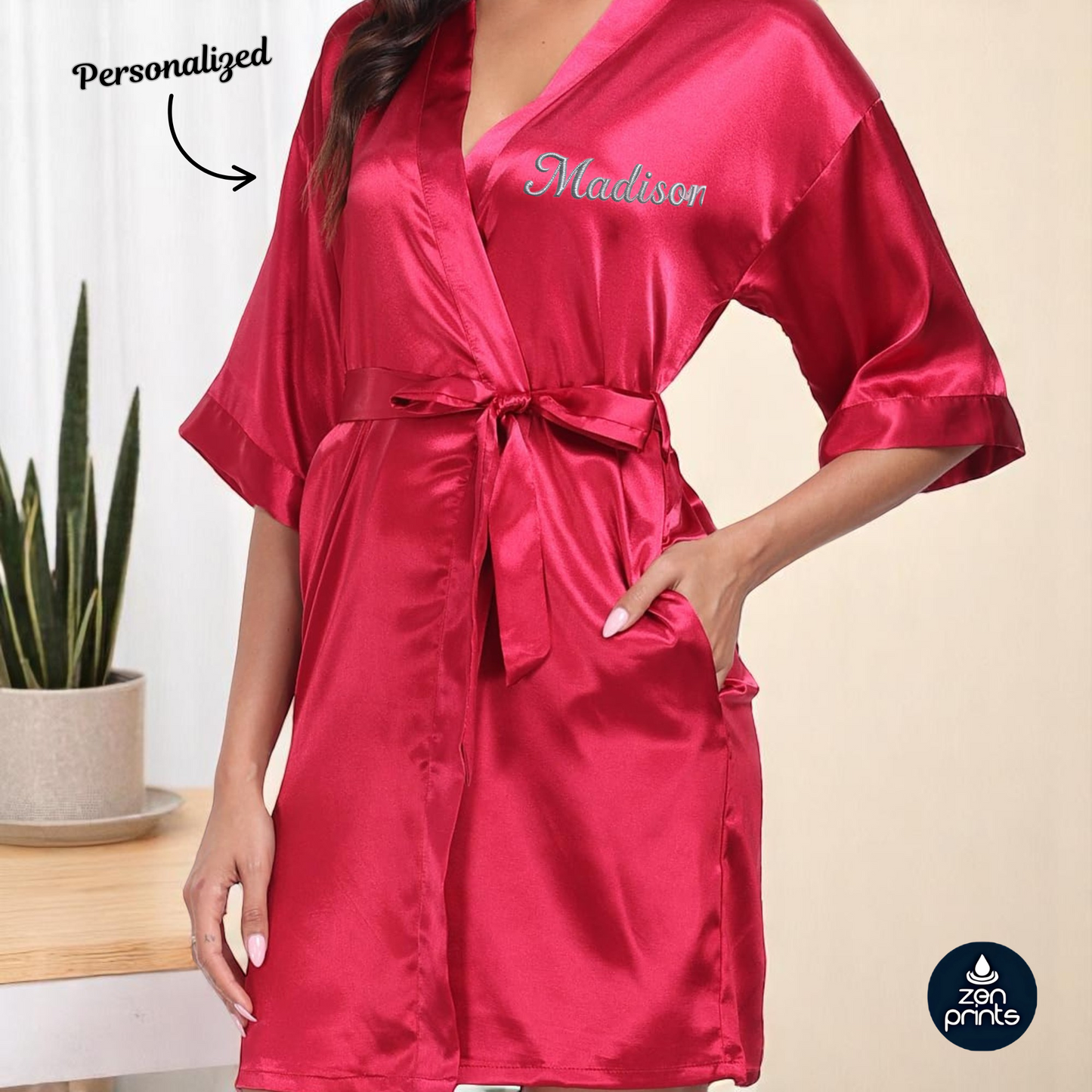 Silky Satin Kimono Robe for Women