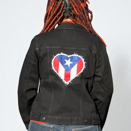 Flag Heart Denim Jacket – Heritage in Style
