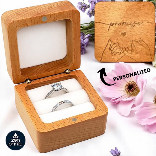Personalized Handmade Wooden Ring Box