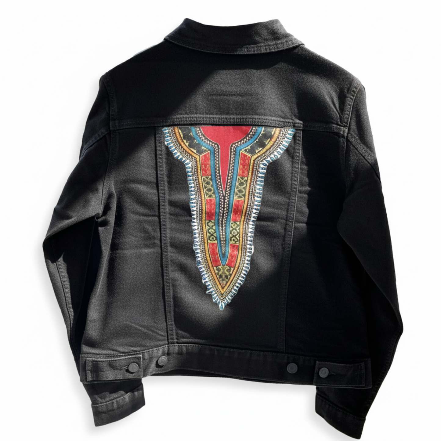 Dashiki Print Denim Jacket – Tradition Meets Style