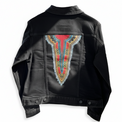 Dashiki Print Denim Jacket – Tradition Meets Style