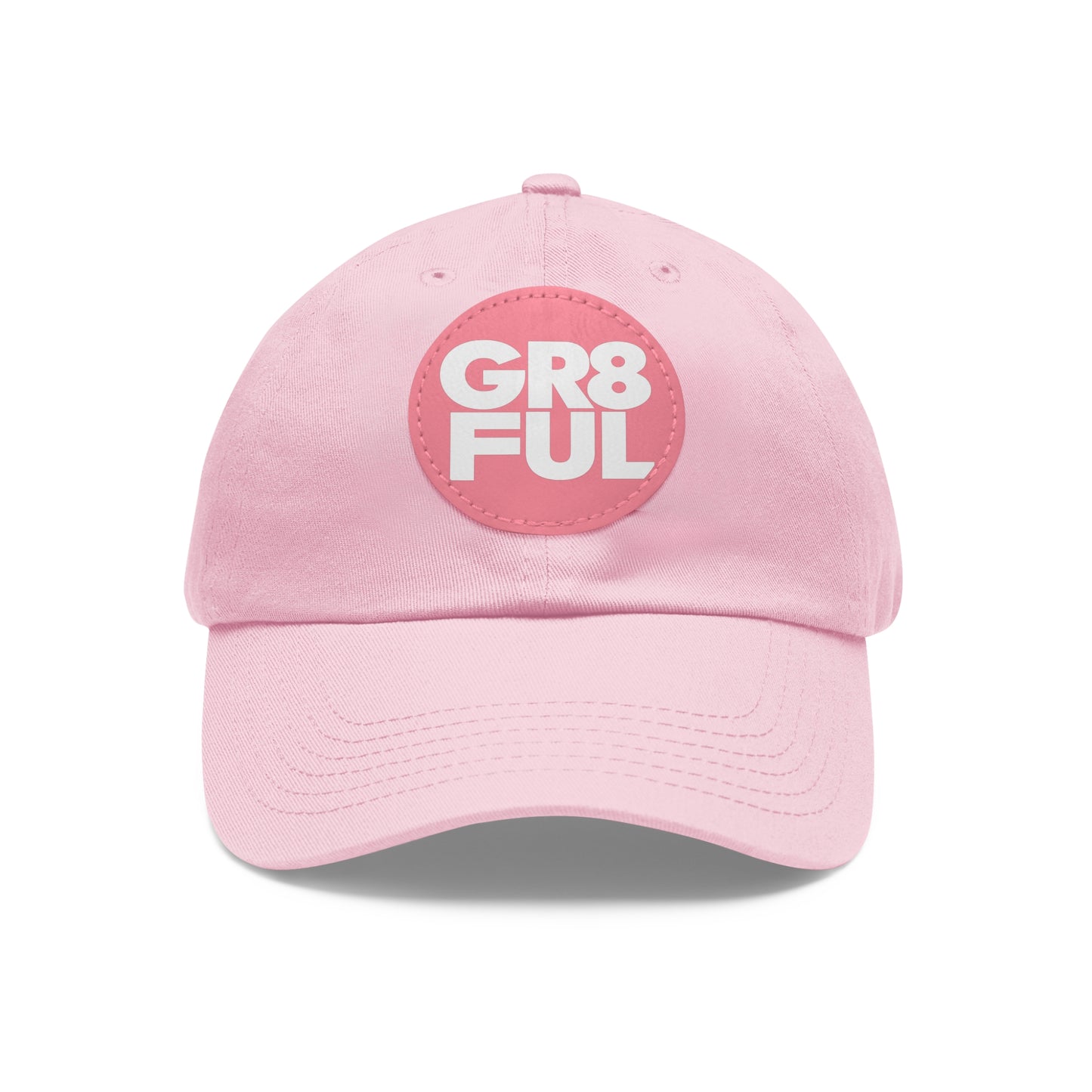 Inspirational 'Gr8ful' Dad Hat with Round Leather Patch