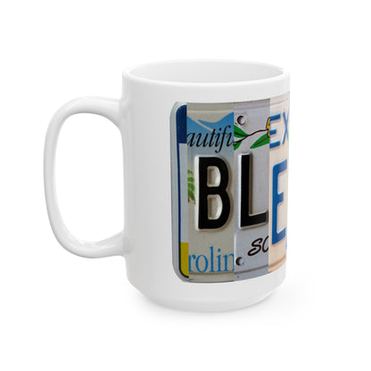 Inspirational 'Blessed' White Ceramic Mug - 15oz Coffee Cup for Daily Motivation
