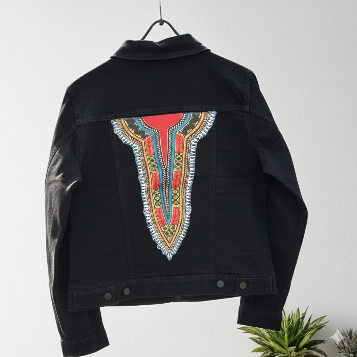 Dashiki Print Denim Jacket – Tradition Meets Style
