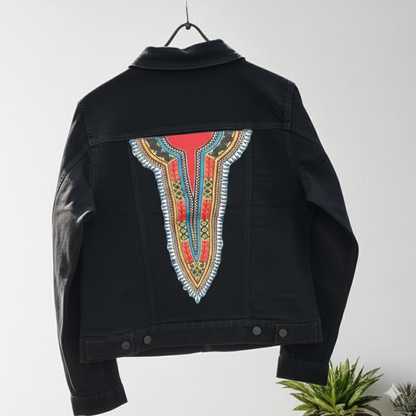 Dashiki Print Denim Jacket – Tradition Meets Style