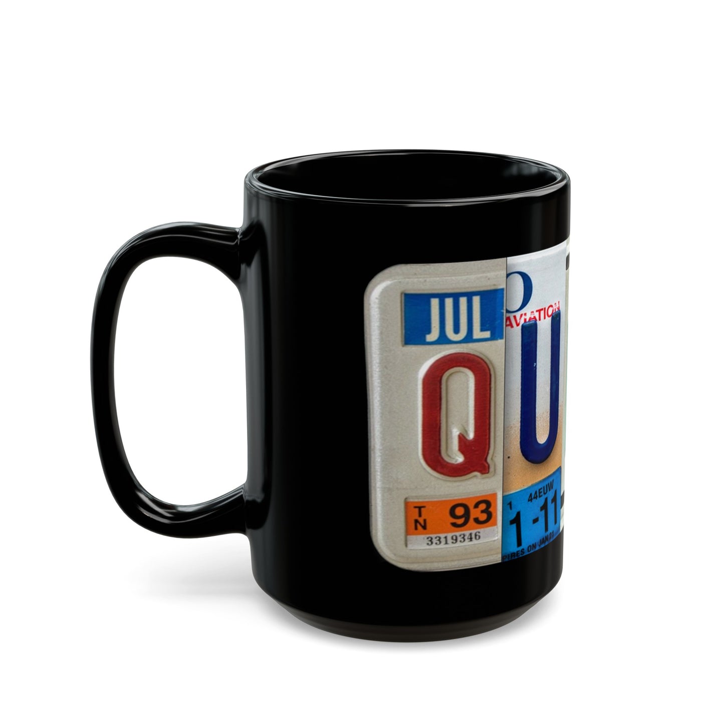 Regal 'Queen' Black Ceramic Mug - 15oz Coffee Cup for Royalty