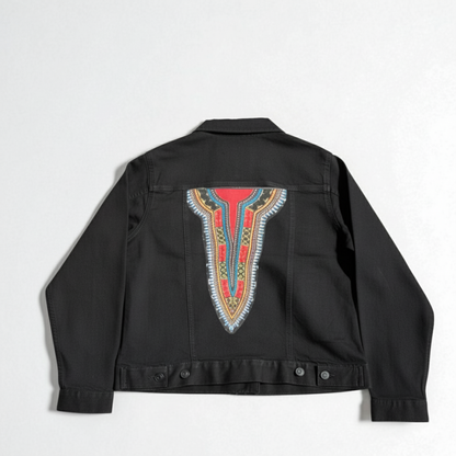 Dashiki Print Denim Jacket – Tradition Meets Style