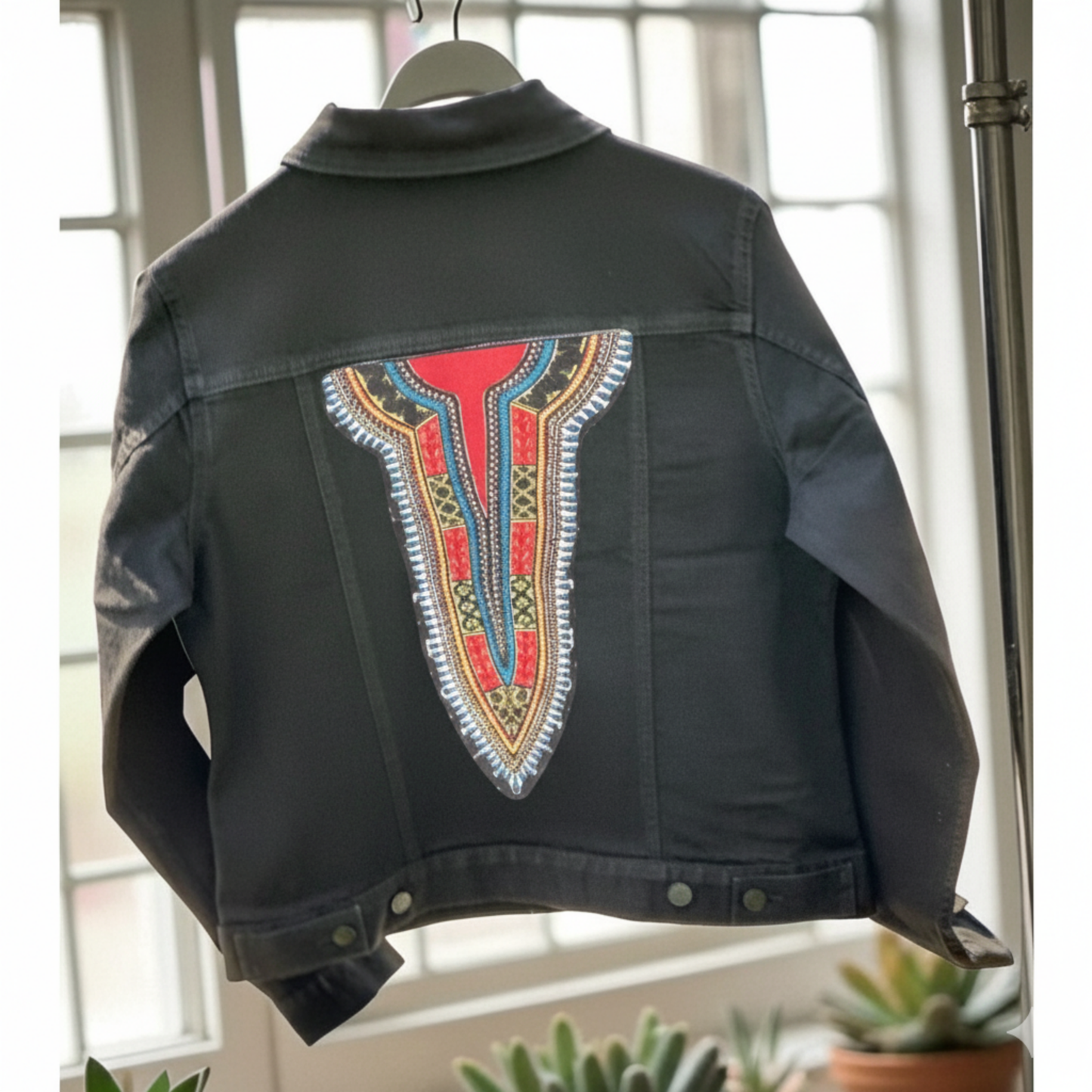 Dashiki Print Denim Jacket – Tradition Meets Style