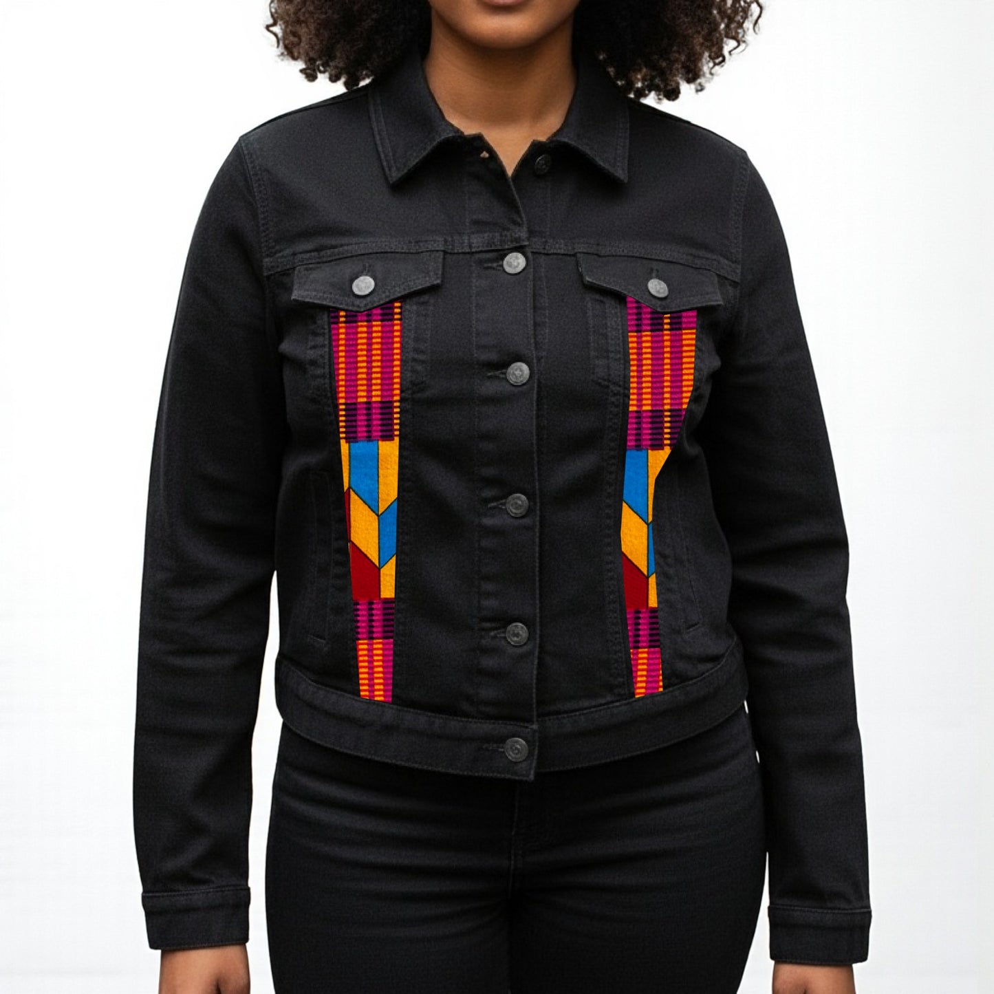 Dashiki Print Denim Jacket – Tradition Meets Style