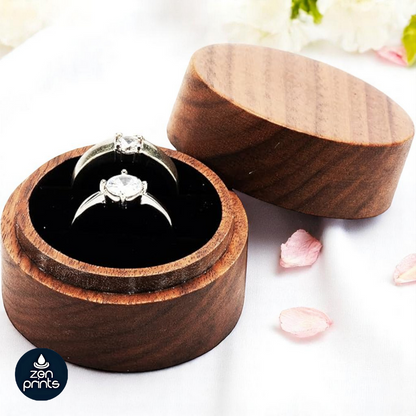 2 Slots Mini Wooden Ring Box