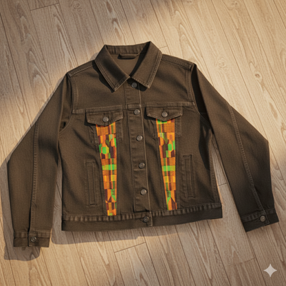 Dashiki Print Denim Jacket – Tradition Meets Style