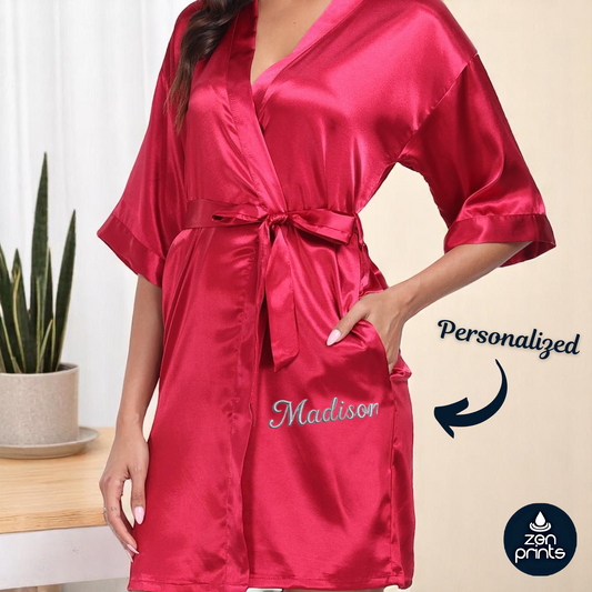 Silky Satin Kimono Robe for Women