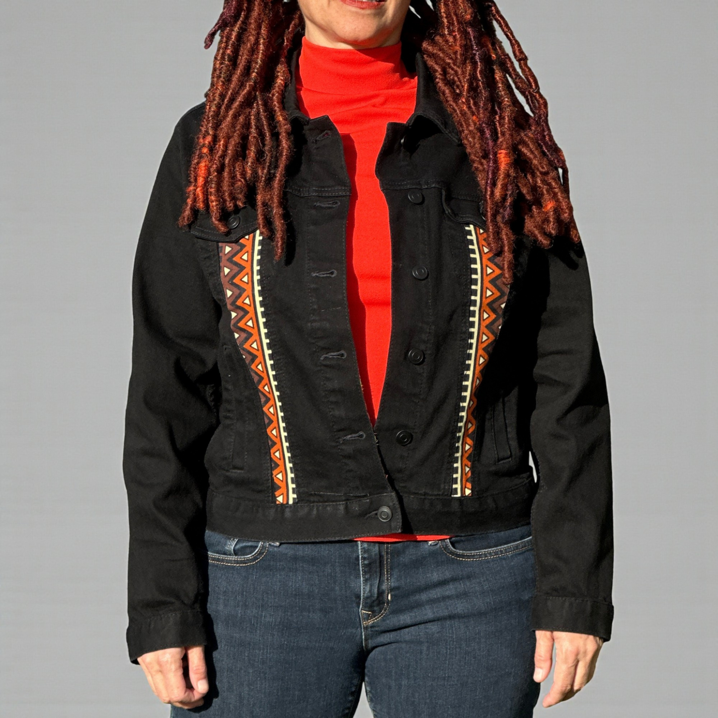 Customizable Kente & Africa Map Denim Jacket – Design Your Heritage