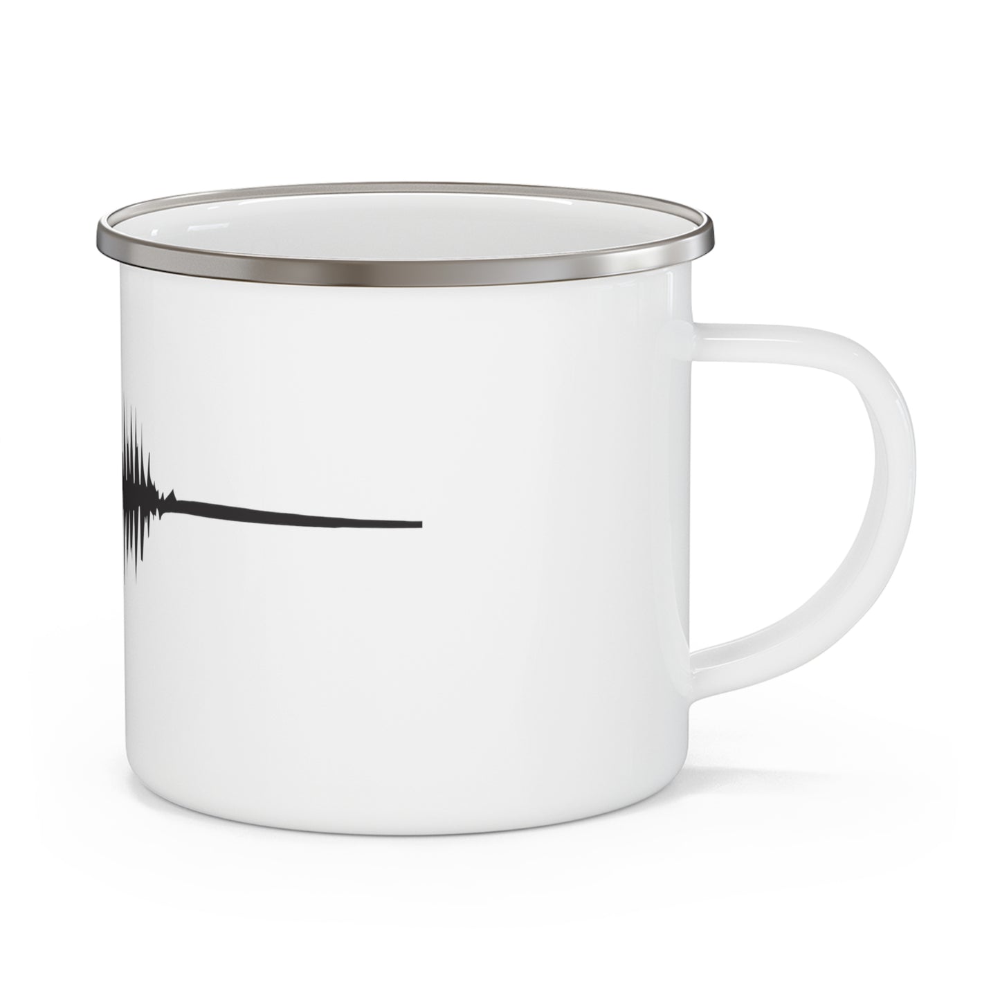 Enamel Camping Mug with 'I Love You' Wave Form Design - Rustic Outdoor Drinkware