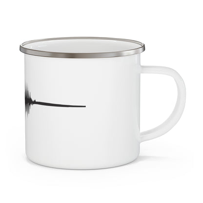 Enamel Camping Mug with 'I Love You' Wave Form Design - Rustic Outdoor Drinkware