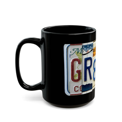 Inspirational 'Gr8tful' Black Mug - 15oz Coffee Cup for Daily Gratitude