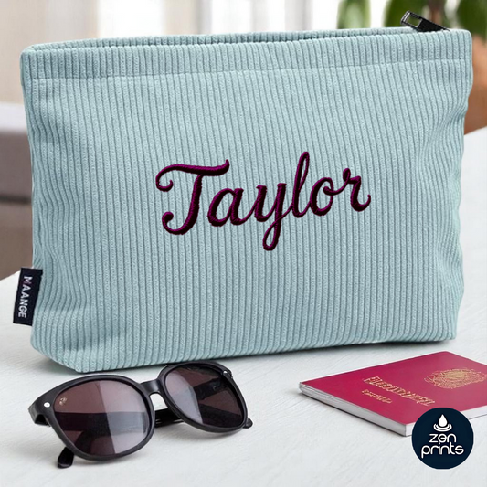 Custom Corduroy Makeup Bag