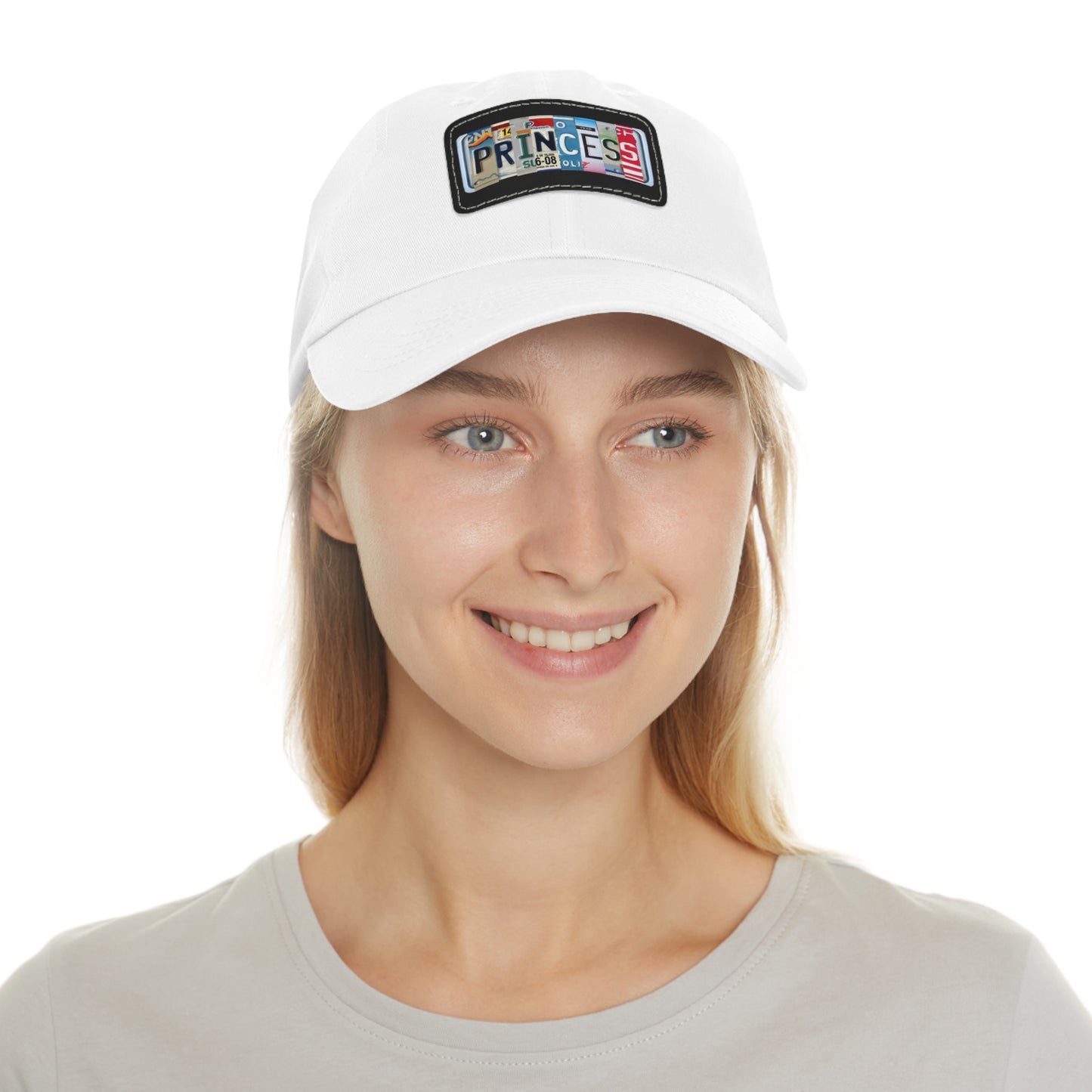 Elegant 'Princess' Dad Hat with Rectangular Leather Patch