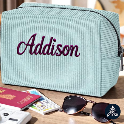Custom Corduroy Makeup Bag
