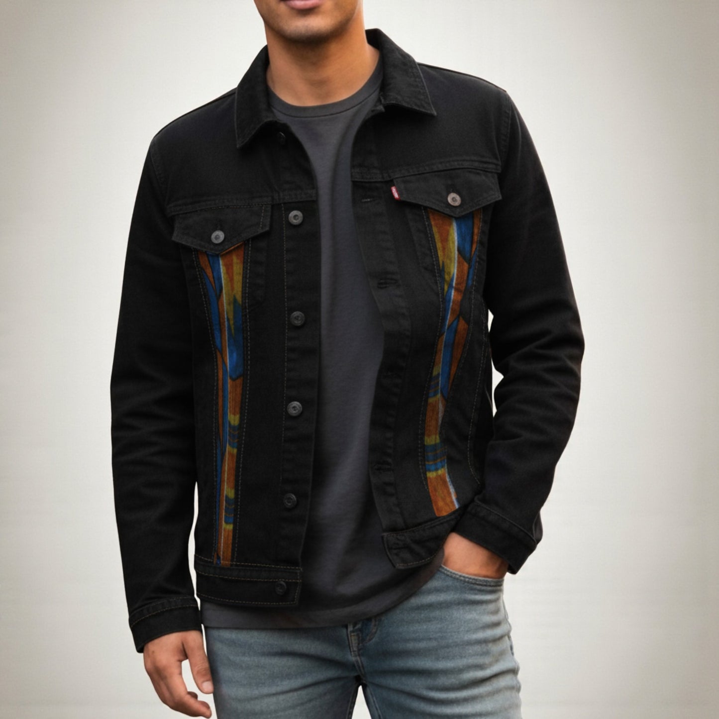 Heritage Mask Fabric Denim Jacket for Men – Wear the Story