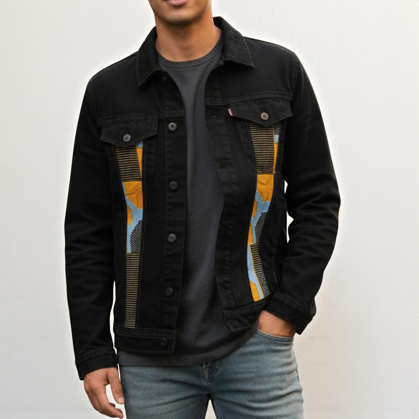 Heritage Map Denim Jacket for Men – Roots in Every Stitch