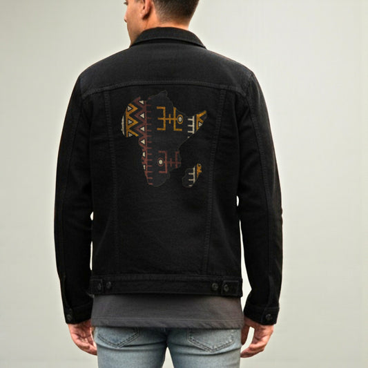 Heritage Map Denim Jacket for Men – Roots in Every Stitch