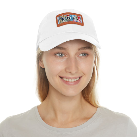 Elegant 'Princess' Dad Hat with Rectangular Leather Patch