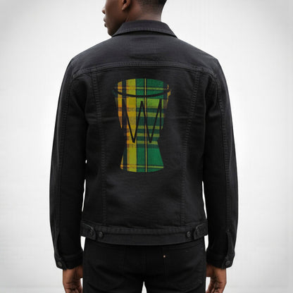 Djembe Print Denim Jacket for Men – Rhythm in Style