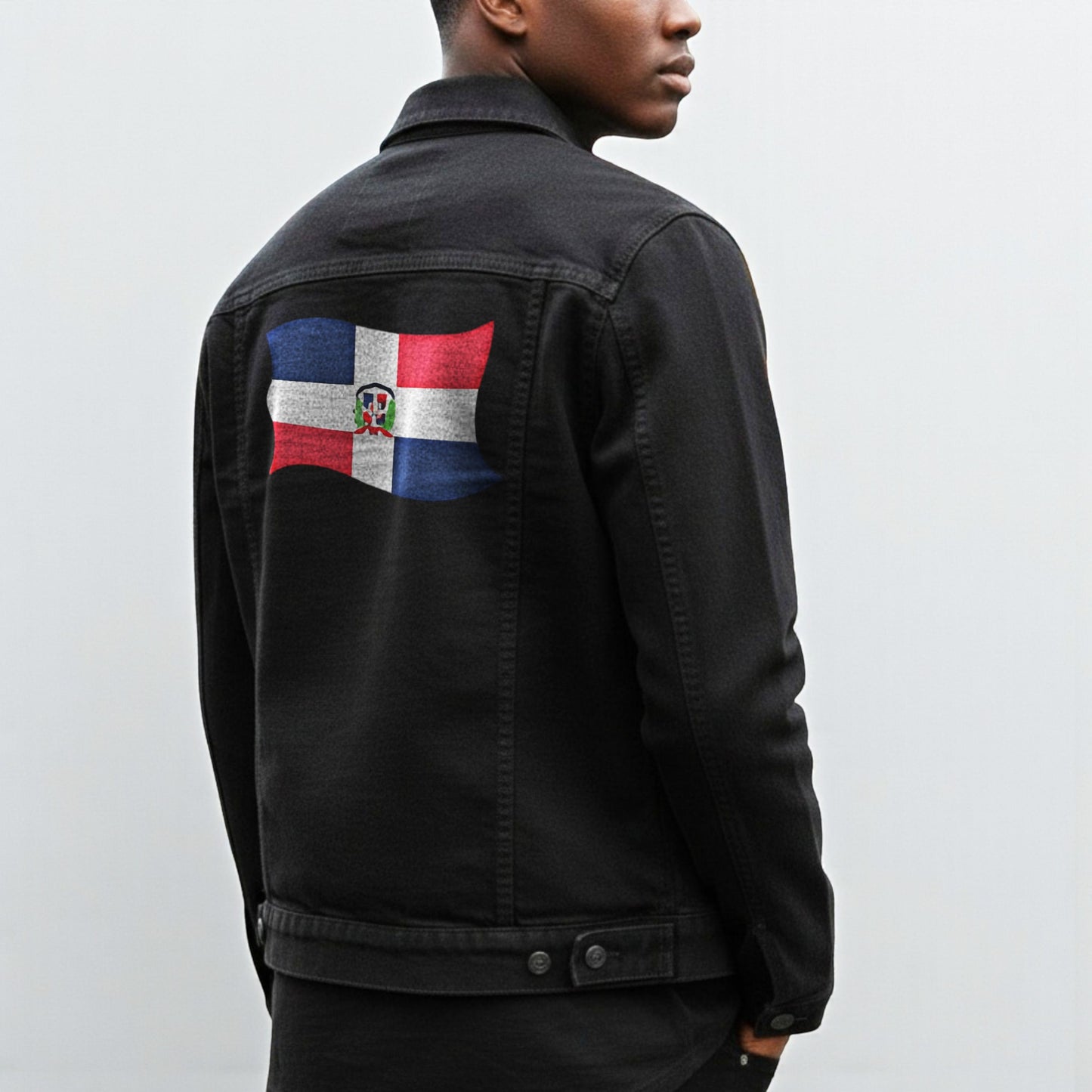 Flag Print Denim Jacket for Men – Pride in Every Stitch