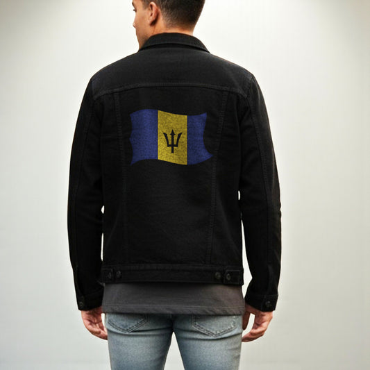 Flag Print Denim Jacket for Men – Pride in Every Stitch