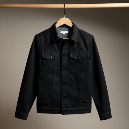 Flag Print Denim Jacket for Men – Pride in Every Stitch