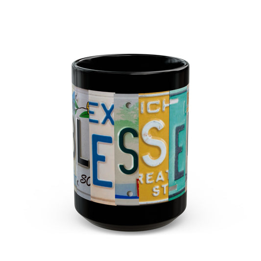 Blessed Ceramic Black Mug - Inspirational 15oz Coffee Cup for Daily Motivation
