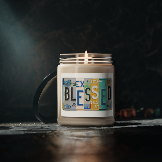 Inspirational 'Blessed' Scented Soy Candle, 9oz - Long-Lasting Fragrance